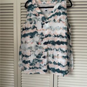 CAbi Multicolor Abstract Sleeveless Blouse